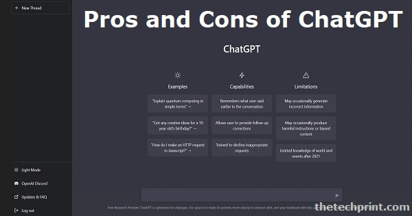 Pros and Cons of ChatGPT